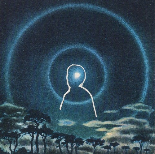 an illustration of a person in space